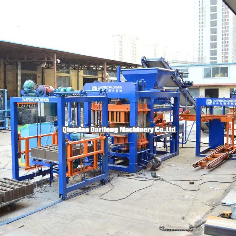 QT6-15 hydraulic full automatic Cement color paving block making machine hollow block moulding machine sand block machine