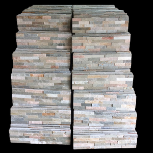 Ardoises en <span class=keywords><strong>pierre</strong></span> de culture mince à grain de bois jaune naturel pour revêtements muraux intérieurs et extérieurs / Ardoises en <span class=keywords><strong>pierre</strong></span> de culture - Product Image 2