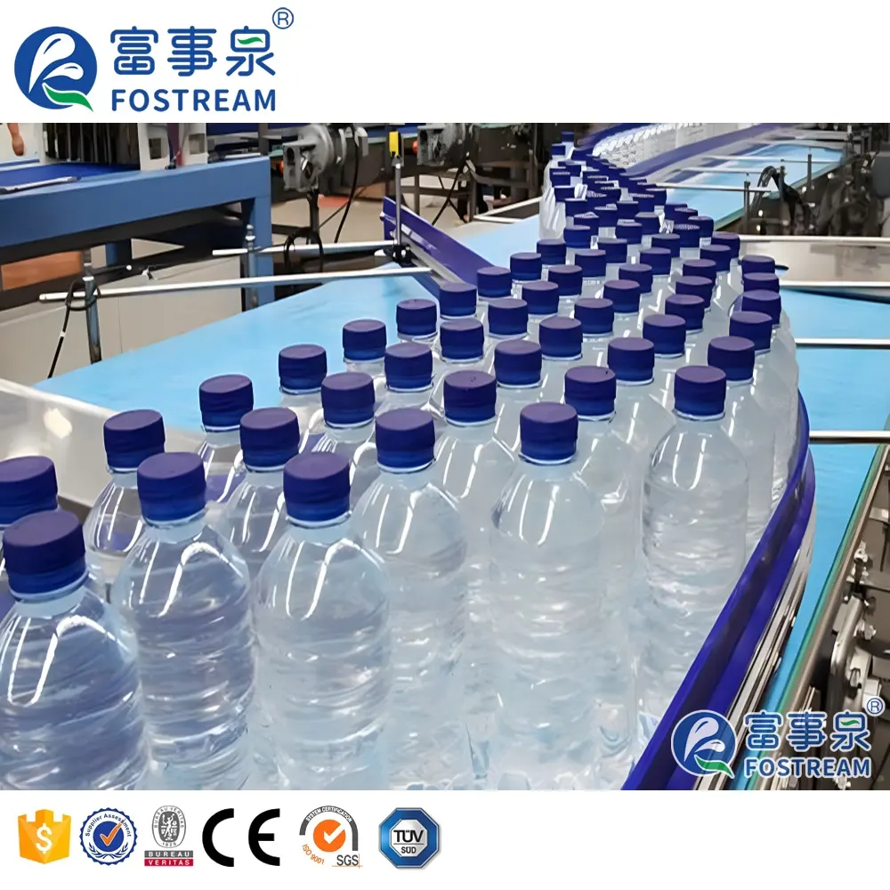 Línea de llenado de agua mineral embotellada de plástico completa 2000-24000BPH completamente automática de la A LA Z
