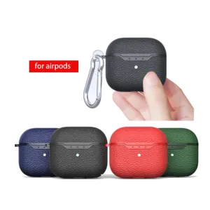 New suitable for airpods 2 protective shell headset airpods pro4 generation litchi pattern TPU protective cover