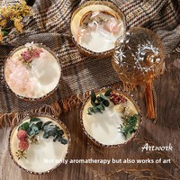 Ensemble cadeau de bougies parfumées avec logo personnalisé et fleurs séchées pour les invités, souvenir d'entreprise, cadeau de la Saint-Valentin, cadeau de fête, cadeau de conférence