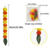 Fleurs artificielles de marigold, guirlande de feuilles de mangue en plastique pour Halloween, Jour des Morts, célébrations festives