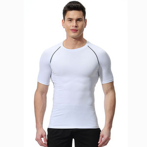 T-shirt sportiva a compressione personalizzata t-shirt traspirante <span class=keywords><strong>da</strong></span> <span class=keywords><strong>uomo</strong></span> <span class=keywords><strong>da</strong></span> basket <span class=keywords><strong>da</strong></span> allenamento <span class=keywords><strong>da</strong></span> ginnastica top Logo personalizzato OEM ODM - Product Image 1