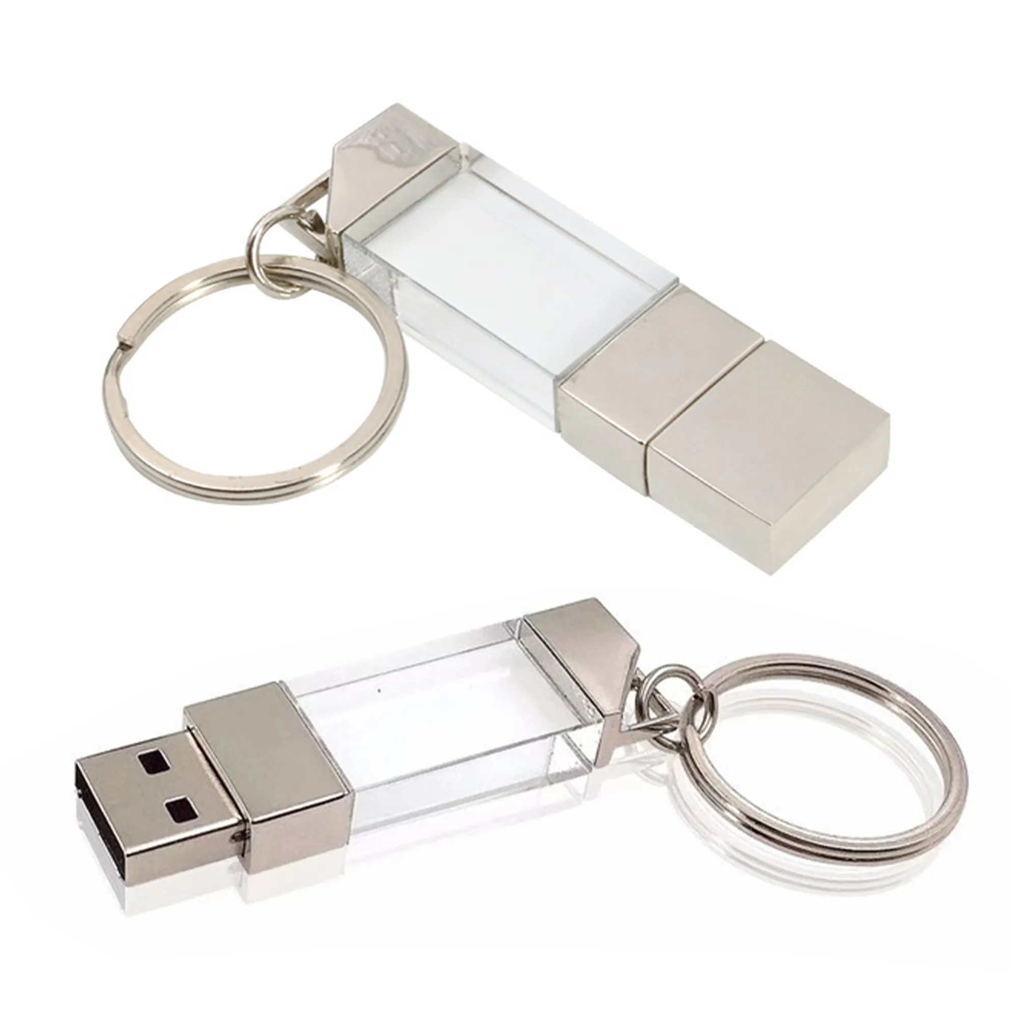 New kim loại pha lê USB Flash Drive với Keyring 2GB 4GB 8GB 16GB 32GB 64GB công suất cho PC lưu trữ sao lưu văn phòng Quà tặng khuyến mãi
