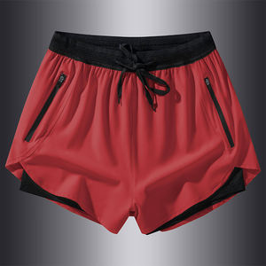 กางเกงขาสั้นผ้าแคนวาสผู้ชายเอวยางยืดแบบสามส่วน สีพื้น สำหรับฤดูร้อน ใส่เล่นชายหาด วิ่ง แห้งเร็ว ระบายอากาศดี สไตล์สปอร์ต ทรงหลวม ใส่ออกกำลังกาย หรือพักผ่อน - Product Image 5