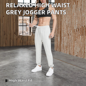 65% Algodón 35% Poliéster Corte Regular Cintura Alta Recharge Boyfriend Apliques Felpa Ecológico Transpirable Gris Claro Mujer - Product Image 2