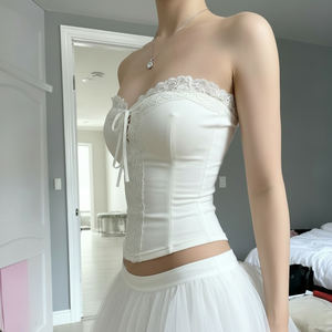 Style de fille adolescente purement séduisant, fille douce et épicée, soutien-gorge à bretelles en dentelle, haut de bikini, niche sexy, bustier amincissant - Product Image 6