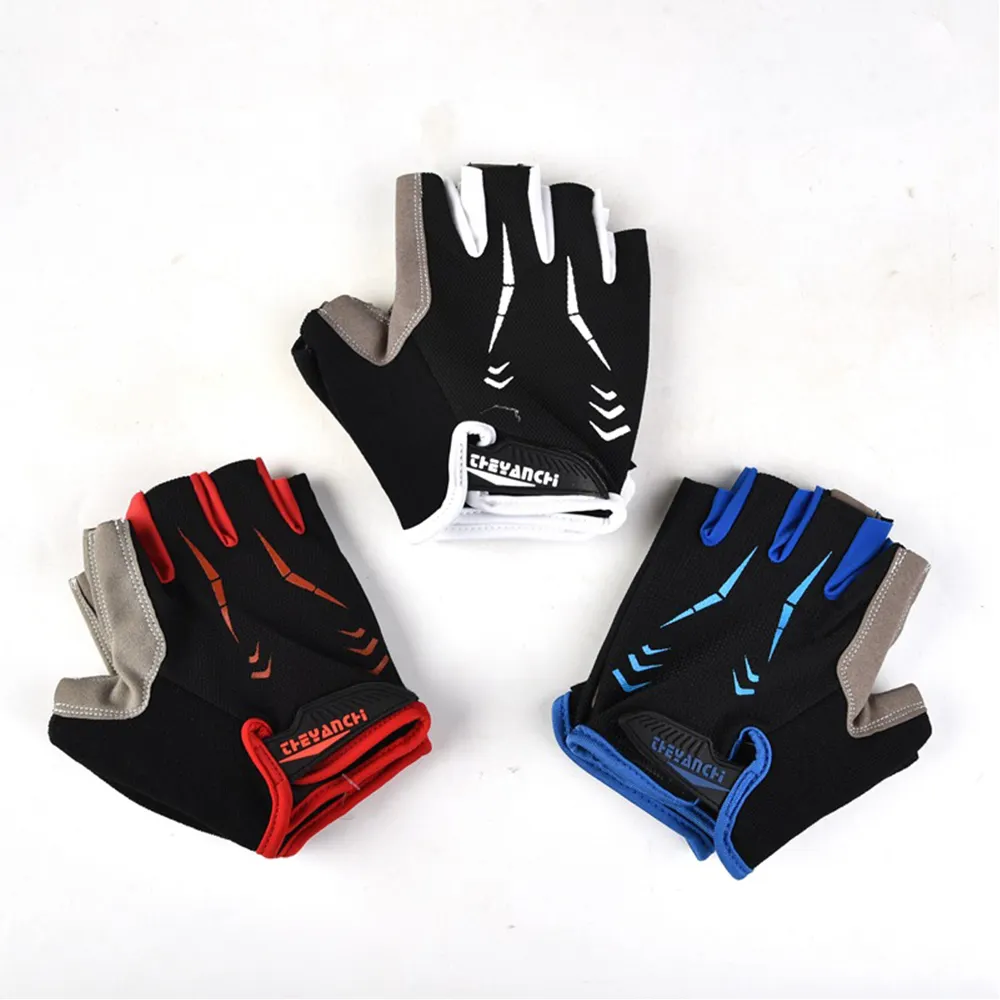 Cool shockproof non-slip breathable mountain bike half finger cycling gloves