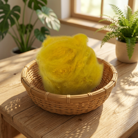 Fibre de polyester pigmentée de qualité artisanale 4D*51MM pour feutrage artistique, coussins pour animaux et sacs de culture