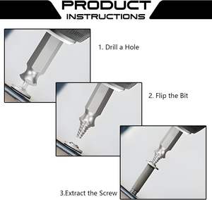 6 pièces d'extracteurs de vis et écrous endommagés, double extrémité, en acier HSS 4341 sablé, pour écrous et vis rouillés cassés ou décapés - Product Image 5