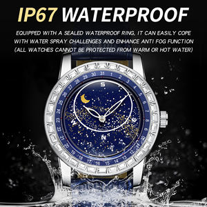 Montre à quartz Binbond 8899 pour homme, cadran rotatif ciel étoilé, diamant, 44 mm, mode soleil lune étoile, étanche et lumineuse - Product Image 4