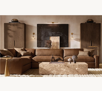 Vente flash - Table d'appoint ronde en métal de style américain moderne et luxueuse