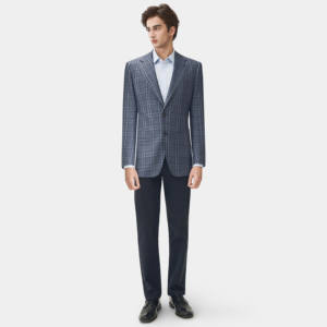 <span class=keywords><strong>Blazer</strong></span> da <span class=keywords><strong>Uomo</strong></span> Slim Fit a Quadri Elasticizzato Monopetto con Due <span class=keywords><strong>Bottoni</strong></span> e Colletto a Risvolto per Affari - Product Image 3