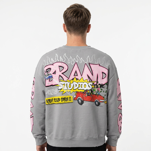 T-shirt à manches courtes surdimensionné personnalisé pour homme, gris uni, imprimé en sérigraphie, col roulé formel, jersey en coton respirant - Product Image 6