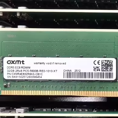 CHANGXIN CXMT FLASH MCU DDR5 EC8 RDIMM 64GB 2Rx4 PC5-5600B-RA0-1010-XT Non-ECC in Stock for Server