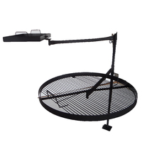 Parrilla de barbacoa vertical giratoria para acampar al aire libre