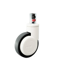 Roue médicale à roulement central à tige courte de 125 mm, roue simple