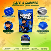 Sacs en Mylar holographiques refermables et anti-odeur personnalisés Packfortune avec fenêtre, pour bonbons et herbes sèches (3,5g)