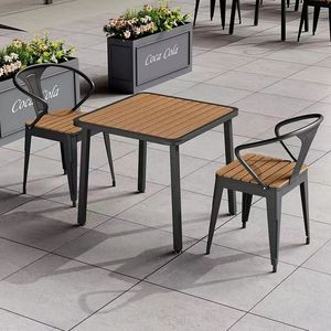Venta al por mayor de fábrica Durable Industrial Apilable Moderno Metal Madera <span class=keywords><strong>Mesa</strong></span> Restaurante Comedor Tolixes Sillas Mesas - Product Image 5