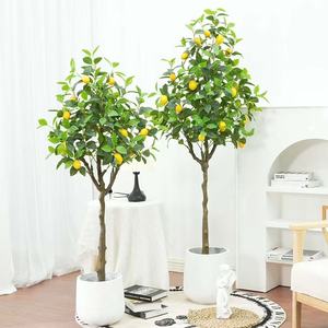 Limonero artificial de plástico de 120 cm con frutas Decoración de jardín interior Planta de interior elegante - Product Image 5