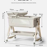 Lit bébé mobile multifonctionnel portable pliable, berceau pour nouveau-né, structure de lit bébé à raccorder au grand lit