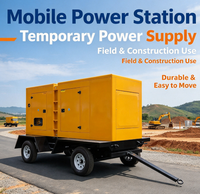 Générateur diesel mobile sur remorque 250 kW 300 kW pour alimentation électrique de chantier extérieur