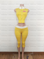 Ensemble décontracté Y2K 2026 pour femme : débardeur sans manches, veste courte zippée et legging capri, personnalisable avec logo