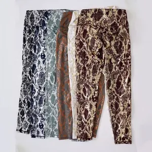 กางเกงเลกกิ้งเอวสูงสำหรับผู้หญิงกางเกงโยคะพิมพ์ลายงูสำหรับเล่นกีฬาออกกำลังกายรัดรูปยกก้น - Product Image 5