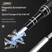XFTOOLS XF0115A Kit de tournevis de précision 115-en-1 pour réparation électronique, garantie 1 an pour téléphones portables, montres et ordinateurs