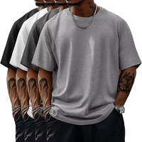T-shirt Homme Personnalisé en Coton 100% Vente en Gros, Coupe Oversize, Uni, Manches Courtes, Grammage Lourd, Style Streetwear, Décontracté d'Été, Col Rond