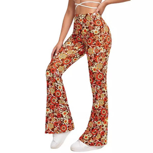 Disponibilità Immediata di <span class=keywords><strong>Pantaloni</strong></span> <span class=keywords><strong>a</strong></span> Zampa d'Elefante Floreali Sexy da <span class=keywords><strong>Donna</strong></span>, Tendenza Estiva Europea e Americana - Product Image 3