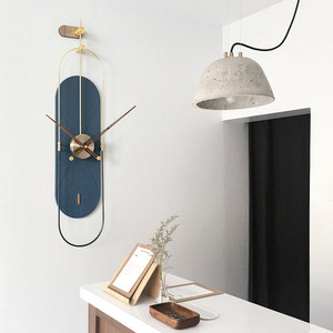 Nordic Style Minimalist <b>Wall</b> <b>Clock</b> Oval Shape Battery Powered <b>Silent</b> Quartz Movement For Living Room Home Decoration - Product Image 2