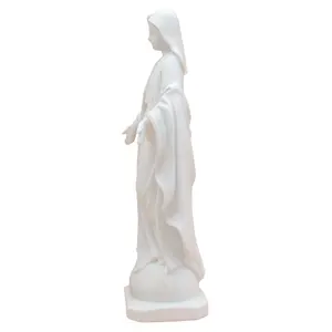 In Stock Resin Statue Our Lady Of Grace Blessed Virgin Mother Mary Statue Catholic-White Marble For Gifts