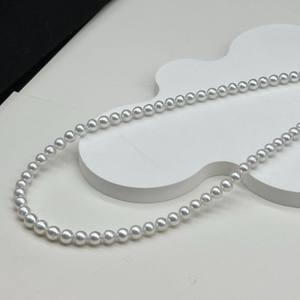 Collar de Perlas Akoya Naturales de Agua Dulce al por Mayor, Oro de 18K, Perlas de 5-6mm en Blanco Frío Aurora con Varios Colores Lino - Product Image 3