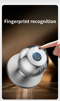 Poignée de porte ronde intelligente Tuya en alliage d'aluminium avec empreinte digitale, poignée tubulaire sans clé pour portes de chambre et d'appartement