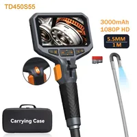 Caméra d'inspection endoscopique articulée TESLONG TD450S avec écran de 4,5 pouces, 1080P, direction bidirectionnelle à 360°, et carte TF de 32 Go