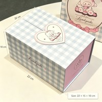 Boîte cadeau rigide en papier avec fermeture magnétique, logo personnalisé, double porte, impression quadricolore, découpes pour l'emballage de jouets en peluche