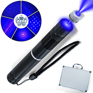 Professionele Blauwe Laserpointer Met <span class=keywords><strong>5</strong></span>-In-1 Functiekop | Hoge Zichtbaarheid Blauwe Straal Voor Buitenlandschapstoepassingen - Product Image 1