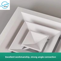 Diffuseur d'air carré à 3 voies pour système de ventilation HVAC