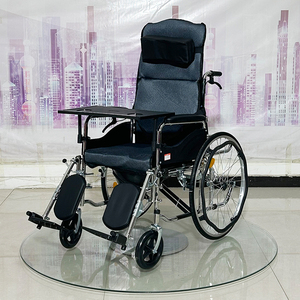 High Quality Factory Low Price <strong>Foldable</strong> Rollator Wheelchair Leather <strong>Commode</strong> Manual Wheelchair Lightweight Wheelchair - Product Image 4