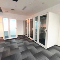 Cabine de bureau modulaire en verre insonorisé et économe en énergie, salle de pratique insonorisée avec roulettes