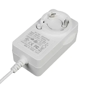 Adaptateur mural à broches ca Interchangeable 12V5A 60W 65W UL62368 CB CE GS UKCA Roth REACH opp pour appareil électrique