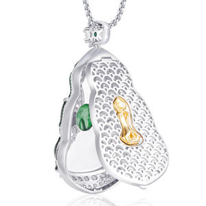 Colgante de Jadeíta Natural Verde Intenso con Diseño de Guanyin, Plata S925, Budismo, UNISEX, Avalokiteshvara, Regalo con Certificado de Tasación C062 - Product Image 3