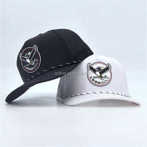 Casquettes de baseball perforées au laser blanches vintage OEM de haute qualité avec patchs PVC personnalisés et logo brodé – Chapeau de golf - Product Image 1