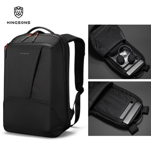 Kingsons Men's <b>Backpack</b> Lightweight Business Travel Laptop <b>Compartment</b> 20-35L Solid Color Shoulder Straps - Product Image 4