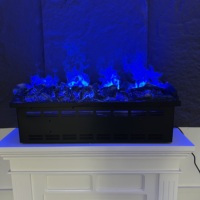 Cheminée électrique à vapeur d'eau 3D LED personnalisable de 200 cm pour usage hôtelier avec double commande