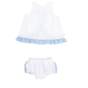 Set di <span class=keywords><strong>Abbigliamento</strong></span> per <span class=keywords><strong>Bambina</strong></span> con Top a Balze e Pantaloncini a Pois in Cotone Svizzero - Product Image 4