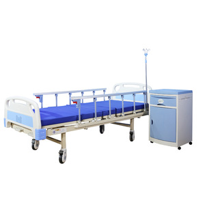 Xufeng Medical Hospital <b>Bed</b> SF802A Manual Double Crank With Guardrail For Patient Care Blue Color - Product Image 1