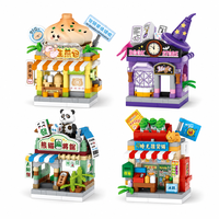 Ensemble de micro-blocs de construction personnalisés Scène de rue chinoise 190 pièces Jouet de construction DIY Mini kit de modélisme Cadeau éducatif pour enfants