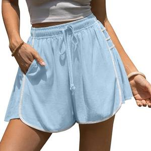 Shorts de sport amples pour femmes, taille haute, avec cordon de serrage, jambe <span class=keywords><strong>large</strong></span>, séchage rapide, décontractés, pour la course, le yoga, la gym, et tenue de sport décontractée - Product Image 2